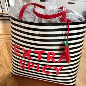 Kate Spade extra spicy chili pepper tote handbag